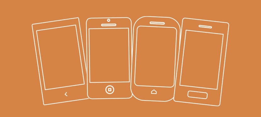 Graphic of different smartphones fanned out.