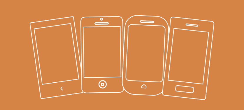 Graphic of different smartphones fanned out.